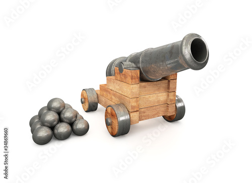 Foto: Kanone mit Kugeln Kanone mit Kugeln
