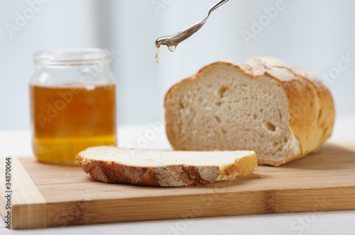 Photo: organic honey and bread organic honey and bread