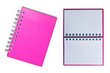 Pink notebook isolate on white background