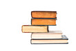 Old books in a stack isolated with whith background Old books in a stack isolated with whith background