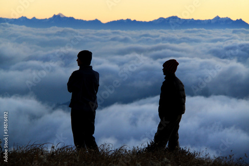 people contemplating