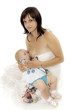 Portrait of mother nursing her baby