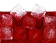 Ice cubes in red drink