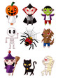 Cartoon Halloween monster icons Cartoon Halloween monster icons
