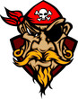 Pirate Mascot with Bandana Cartoon Logo
