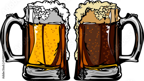 Vector: Beer or Root Beer Mugs Beer or Root Beer Mugs