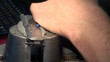 detail of craftman during make incision