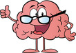 Brain Cartoon Character Giving The Thumbs Up