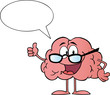 Brain Cartoon Character Giving The Thumbs Up And Speak