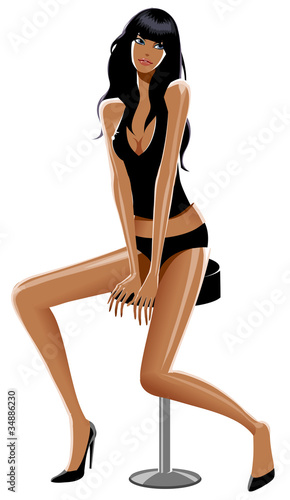 Vector: close-up of woman sitting close-up of woman sitting