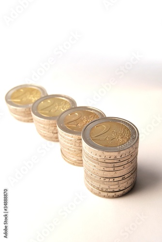 Photo: 2-euro münzstapel 2-euro münzstapel