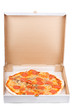 pepperoni pizza in open paper box pepperoni pizza in open paper box
