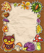 Vector frame with autumnal nature symbols 3