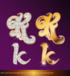 eps Vector image: initials (k)  metallic & diamond I