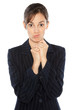 Portrait of business woman making a silly face