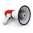 Illustration: Megaphone - on the ground with half left wiew Megaphone - on the ground with half left wiew