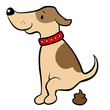 Happy cartoon dog pooping