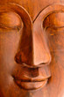 Face of Lord Buddha made of wood. Face of Lord Buddha made of wood.