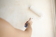 girl painting apartment