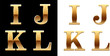 Golden font - latter I J K L
