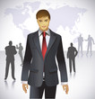 Young Businessman/Business People in Background