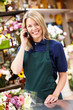 Woman working in florist