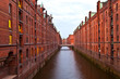 Speicherstadt in Hamburg by night