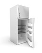 Silver modern fridge