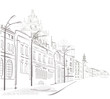 Series of sketches of old cities streets Series of sketches of old cities streets