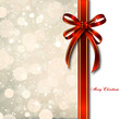Red bow on a magical Christmas card. Vector Red bow on a magical Christmas card. Vector