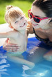Photo: Mother and daughter in a pool Mother and daughter in a pool