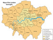 Map of the London boroughs. Map of the London boroughs.