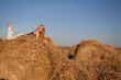 Photo: The beautiful girl in the field with wheat The beautiful girl in the field with wheat
