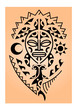 maori tartaruga maschera sole luna