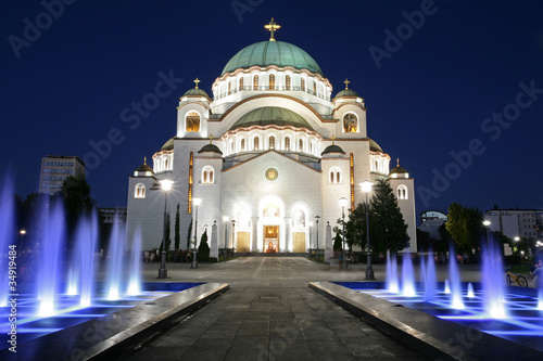 Photo: Cathedral of Saint Sava by night Cathedral of Saint Sava by night