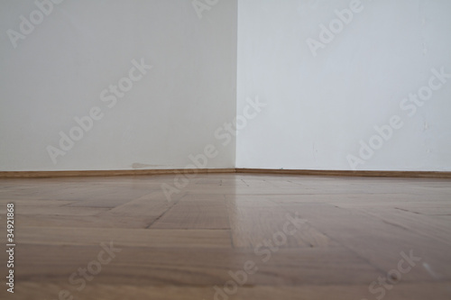 Photo: corner, parquet and wall corner, parquet and wall
