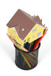 Model house and color pencils Model house and color pencils