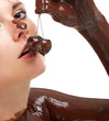 Woman Covered Sweet Cream Choc...