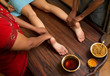 traditional indian ayurvedic oil foot massage