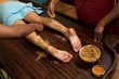 traditional indian ayurvedic oil foot massage