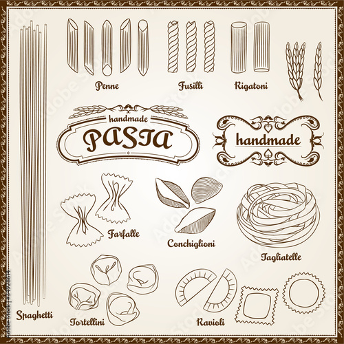 Vektor: Vector Pasta Set Vector Pasta Set