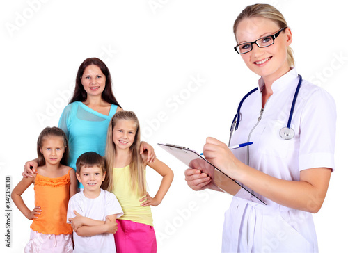 Photo: Doctor and family with children Doctor and family with children