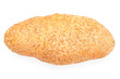 top view of bread with sesame isolated on white background