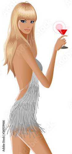 Vector: side view of woman holding glass side view of woman holding glass