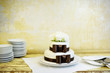 Delicious white and brown wedding cake Delicious white and brown wedding cake