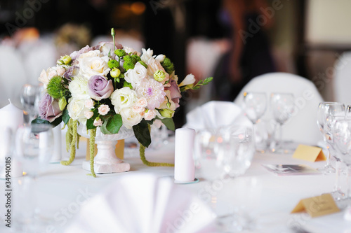 Photo: Table set for an event party or wedding reception Table set for an event party or wedding reception
