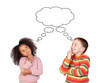 Two pensive children
