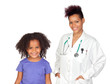 Pediatrician woman and pretty little girl