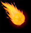 Fiery soccer ball on the black background Fiery soccer ball on the black background