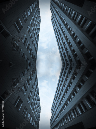 Photo: Blue office buildings collage Blue office buildings collage